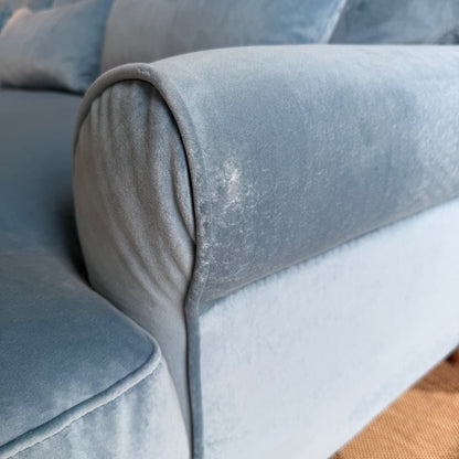 Sofa in Blue Performance Velvet