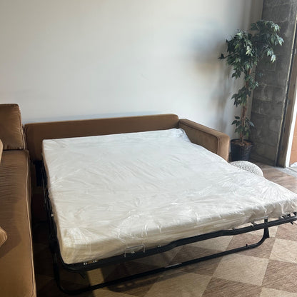 Interior Define James Corner Sleeper Sectional In Brown Performance Velvet