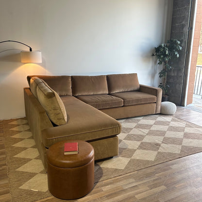 Interior Define James Corner Sleeper Sectional In Brown Performance Velvet