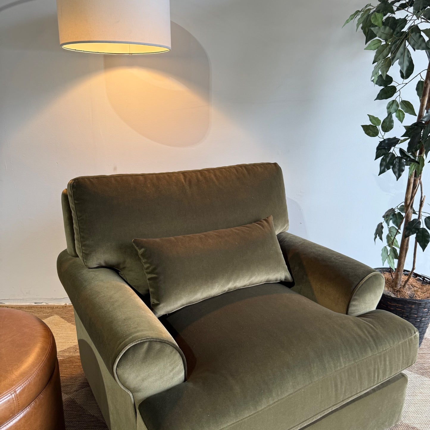 Interior Define Maxwell Swivel Chair in Green Performance Velvet