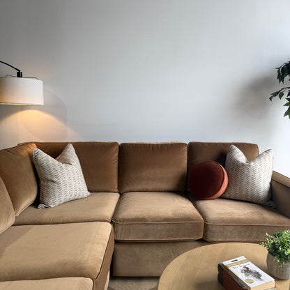 Interior Define James Corner Sectional in Brown Performance Velvet