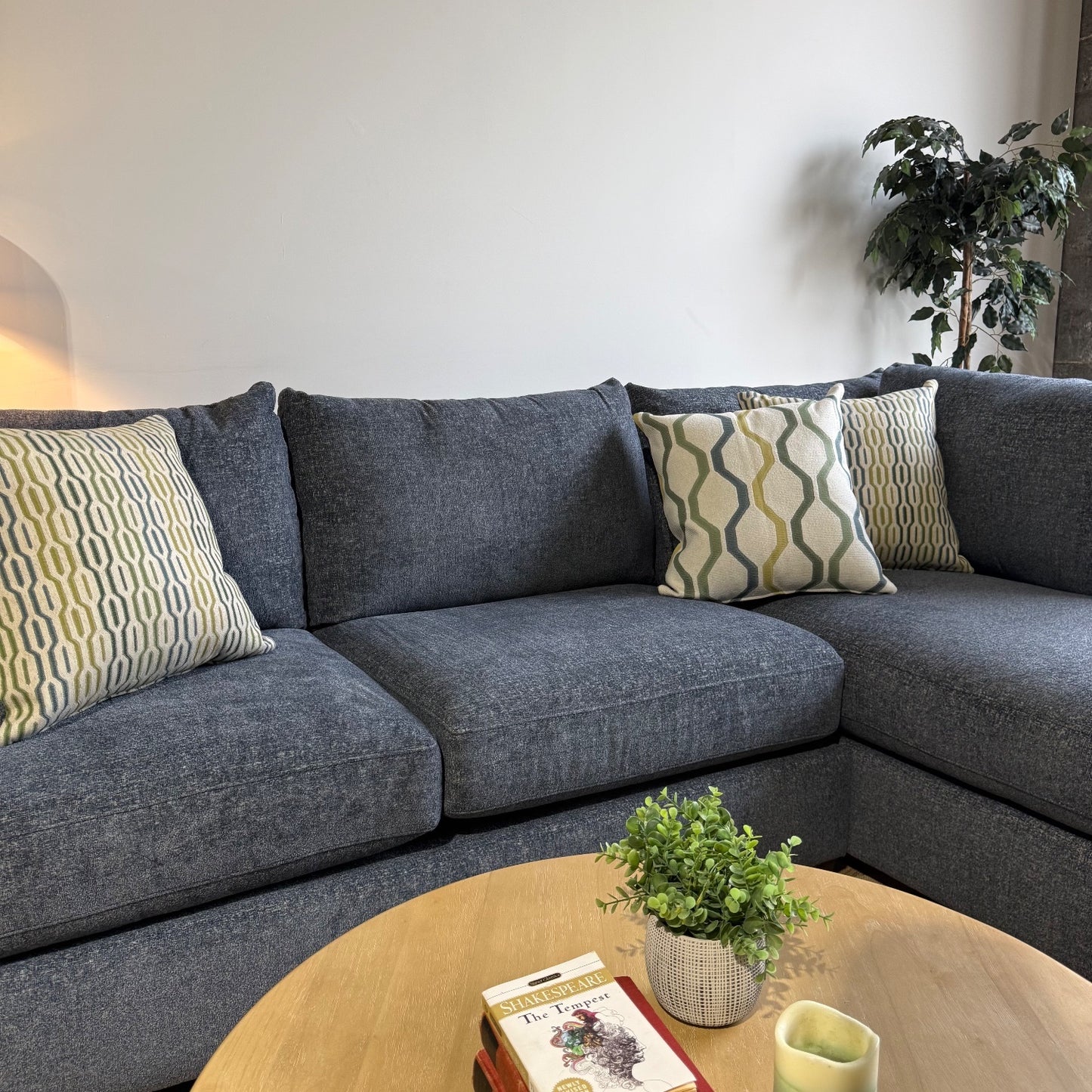 Marin 2 Piece L-Shape Sectional in Indigo Blue