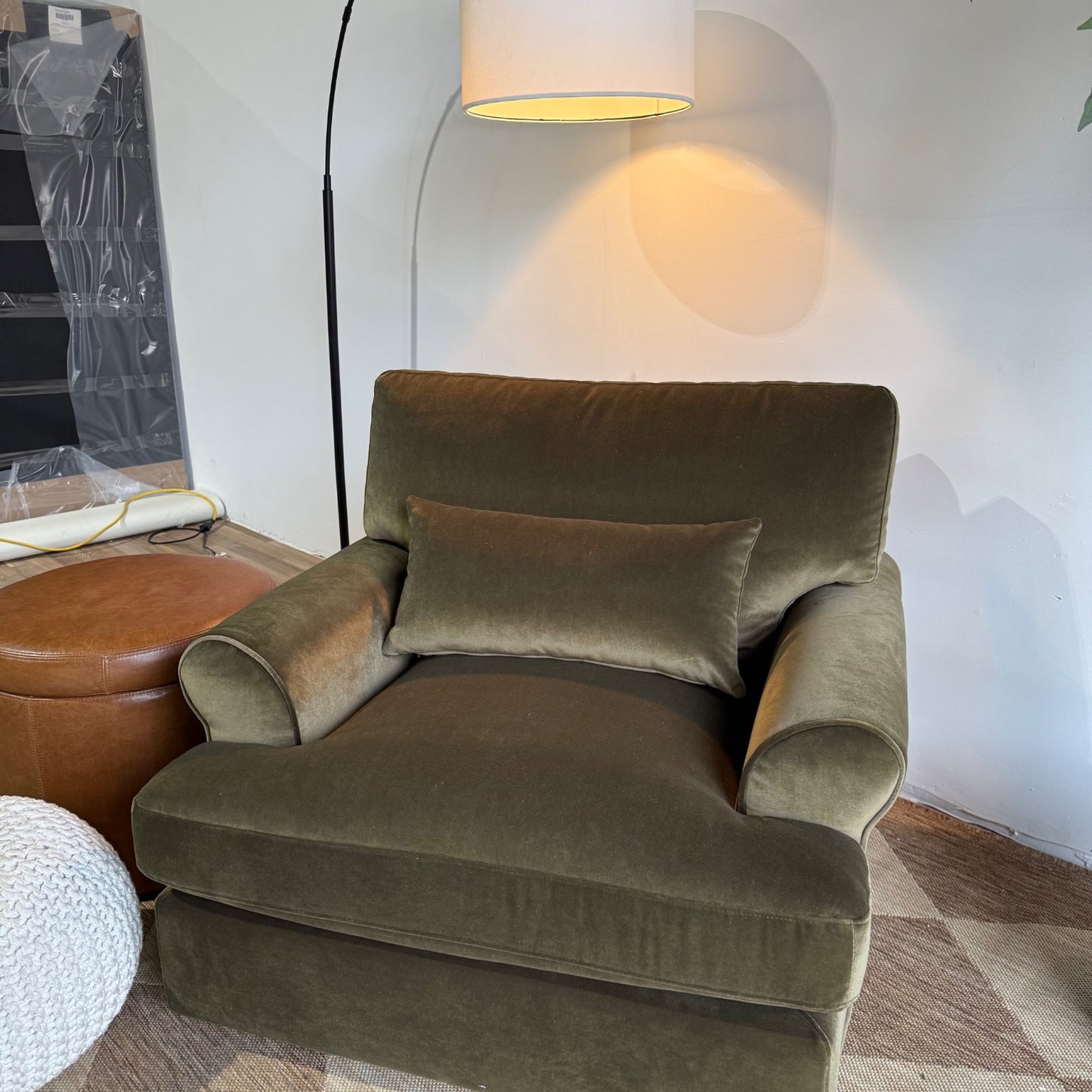 Interior Define Maxwell Swivel Chair in Green Performance Velvet