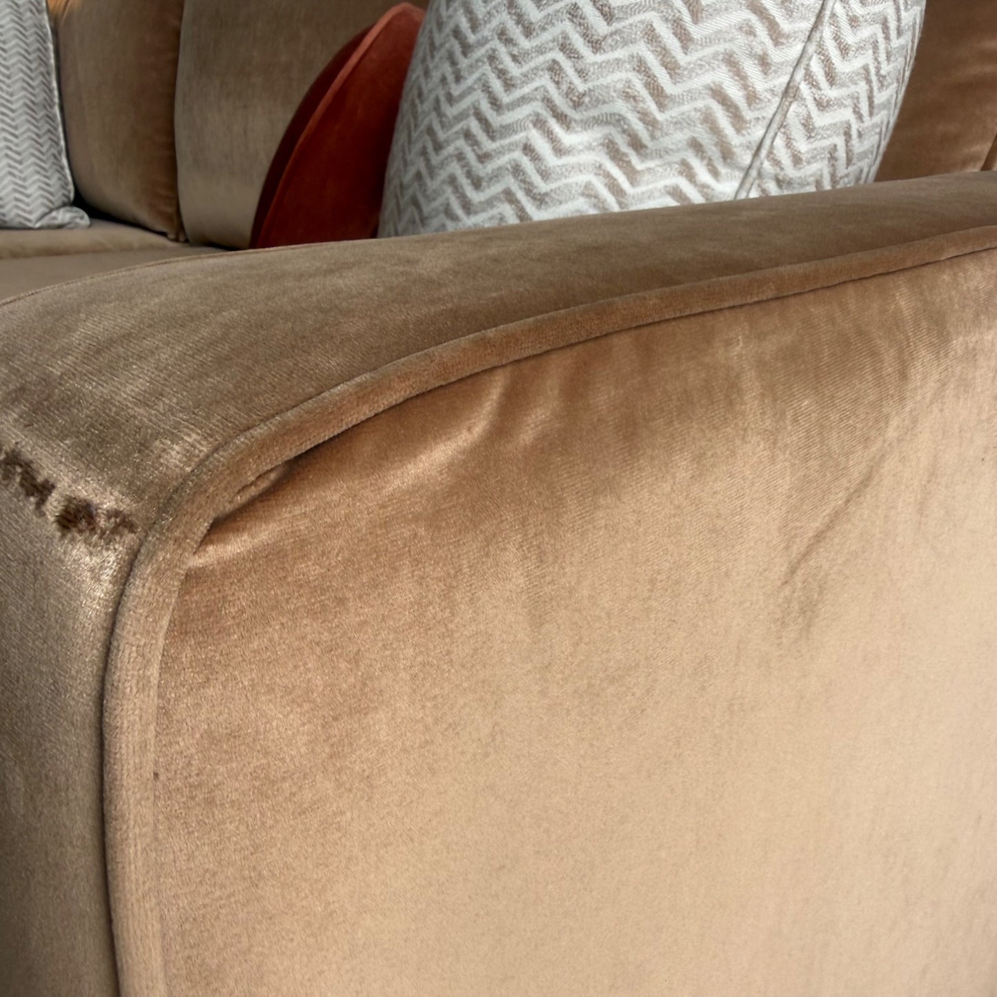 Interior Define James Corner Sectional in Brown Performance Velvet