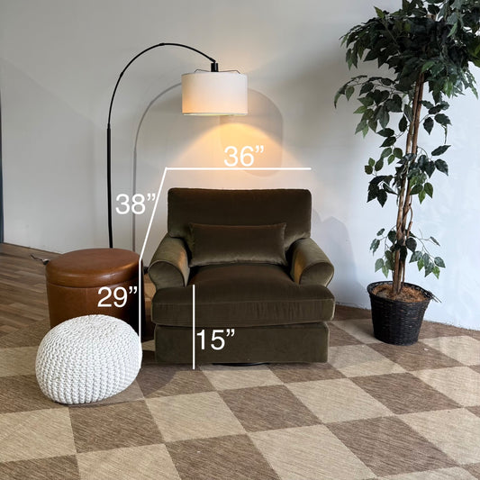 Interior Define Maxwell Swivel Chair in Green Performance Velvet