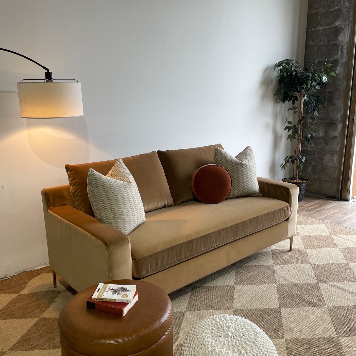 Interior Define Sloan Sofa in Brown Performance Velvet