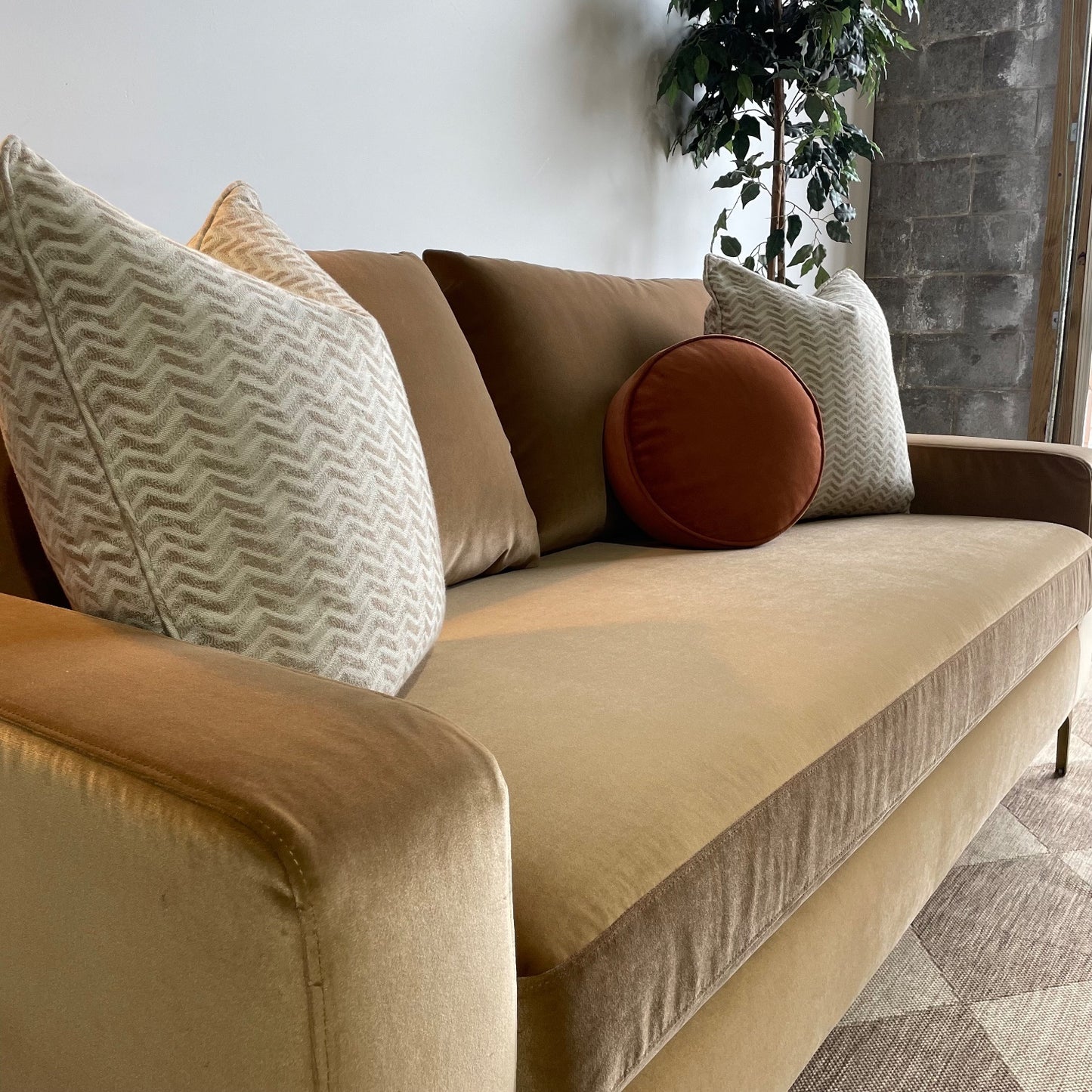 Interior Define Sloan Sofa in Brown Performance Velvet