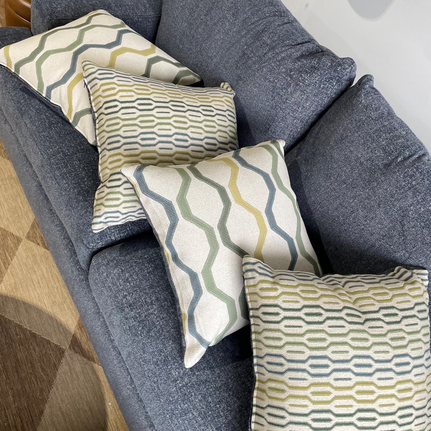 Marin 2 Piece L-Shape Sectional in Indigo Blue