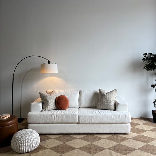 Interior Define Lee Sofa in White Performance Fabric