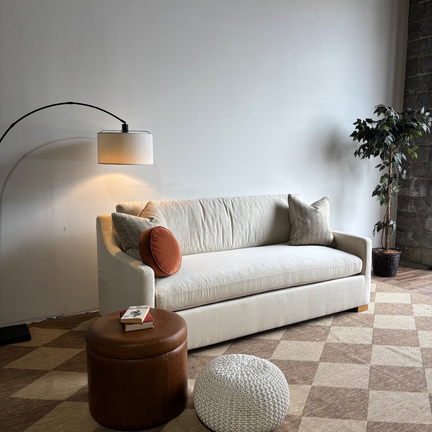 Interior Define Ella Sofa in Cream Performance Fabric