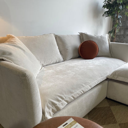 Interior Define Skylar Sofa + Ottoman in Cream Performance Vintage Velvet