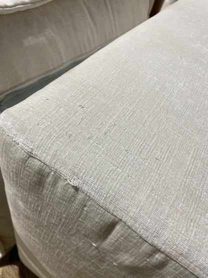 Interior Define Skylar Sofa + Ottoman in Cream Performance Vintage Velvet