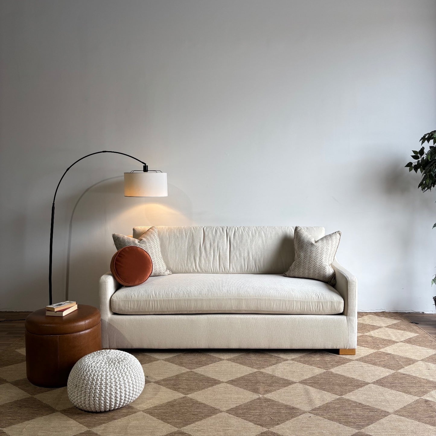 Interior Define Ella Sofa in Cream Performance Fabric