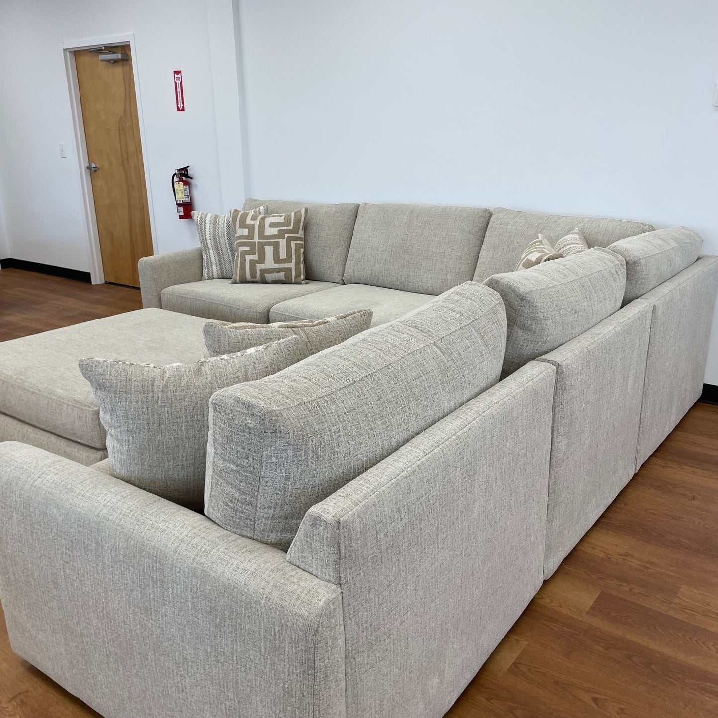 Willow Modular Corner Sectional + Ottoman in Beige Fabric