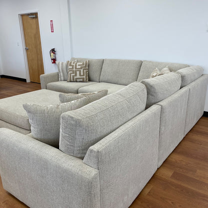 Willow Modular Corner Sectional + Ottoman in Beige Fabric