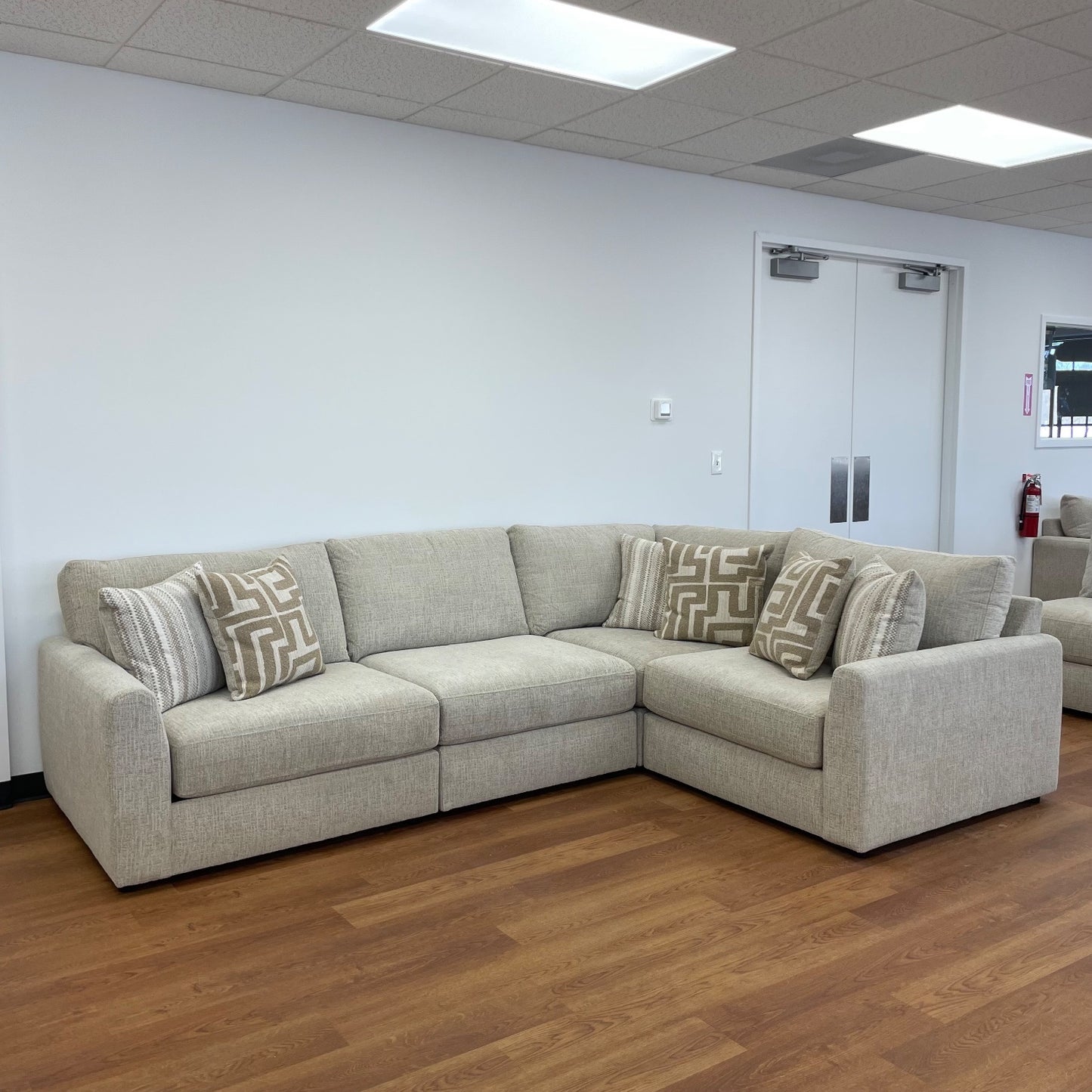 Willow Modular L-Shape Sectional in Beige Fabric
