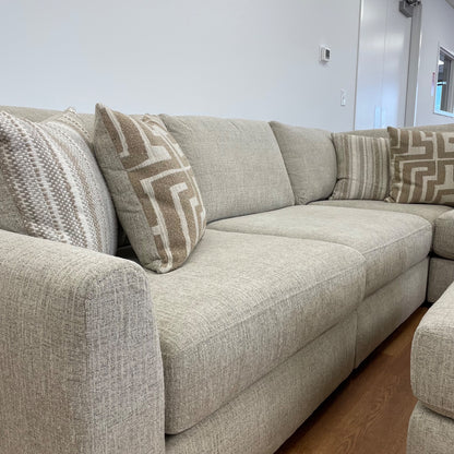 Willow Modular L-Shape Sectional + Ottoman in Beige Fabric