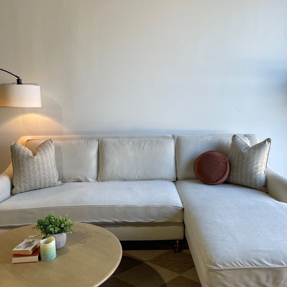 Interior Define Alexander 2-piece Sectional in Cream Performance Chenille