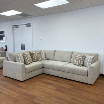 Willow Modular L-Shape Sectional in Beige Fabric