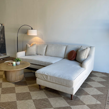 Interior Define Alexander 2-piece Sectional in Cream Performance Chenille