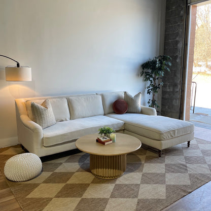 Interior Define Alexander 2-piece Sectional in Cream Performance Chenille