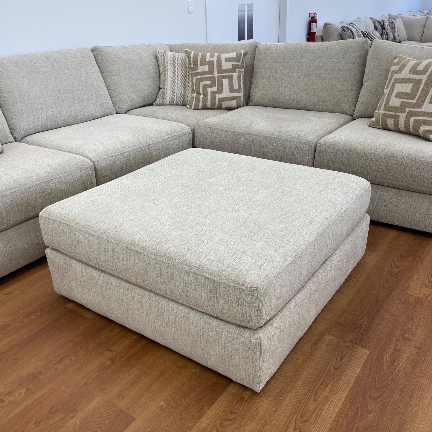 Willow Modular Corner Sectional + Ottoman in Beige Fabric