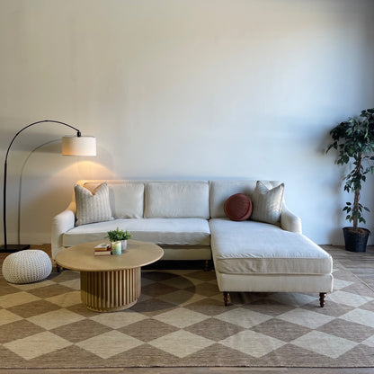 Interior Define Alexander 2-piece Sectional in Cream Performance Chenille