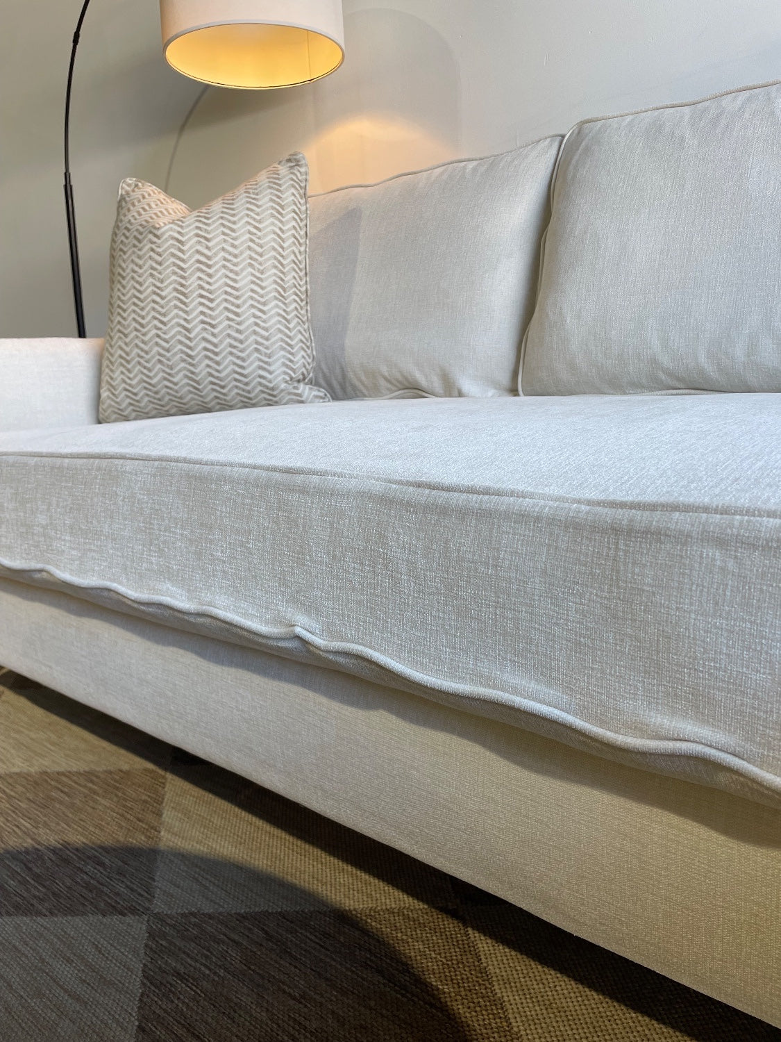 Interior Define Alexander 2-piece Sectional in Cream Performance Chenille