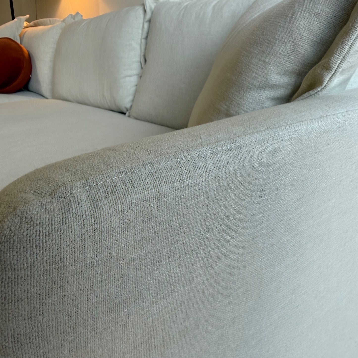 Interior Define Skylar Chaise Sectional in Cream Performance Fabric