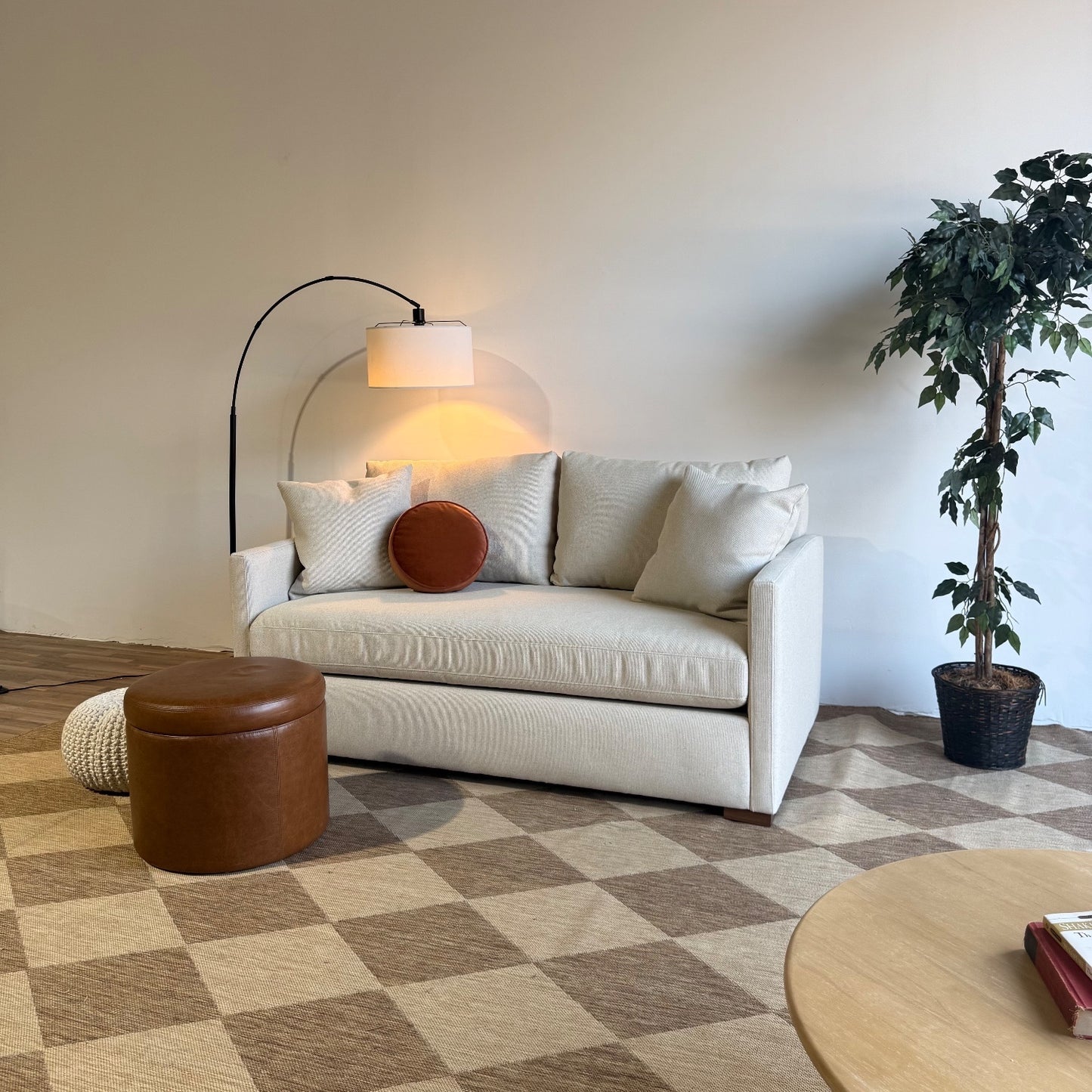 Interior Define Scarlett Loveseat in White Performance Fabric