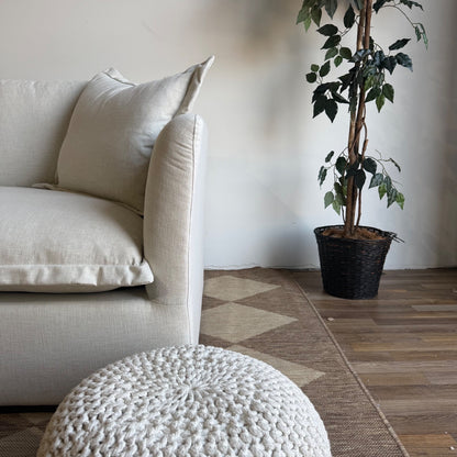 Interior Define Skylar Chaise Sectional in Cream Performance Fabric