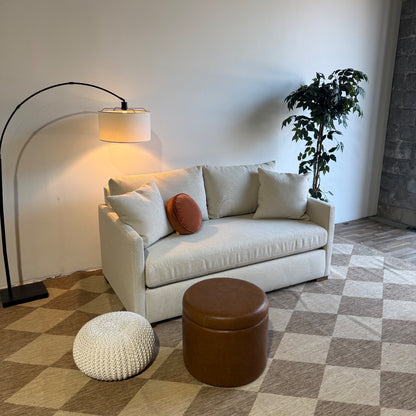 Interior Define Scarlett Loveseat in White Performance Fabric