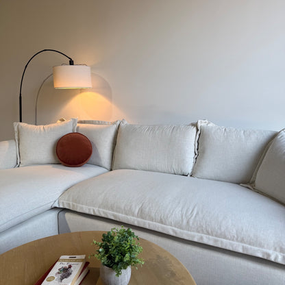 Interior Define Skylar Chaise Sectional in Cream Performance Fabric