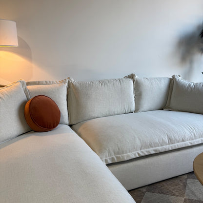 Interior Define Skylar Chaise Sectional in Cream Performance Fabric