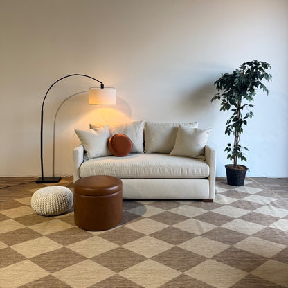 Interior Define Scarlett Loveseat in White Performance Fabric