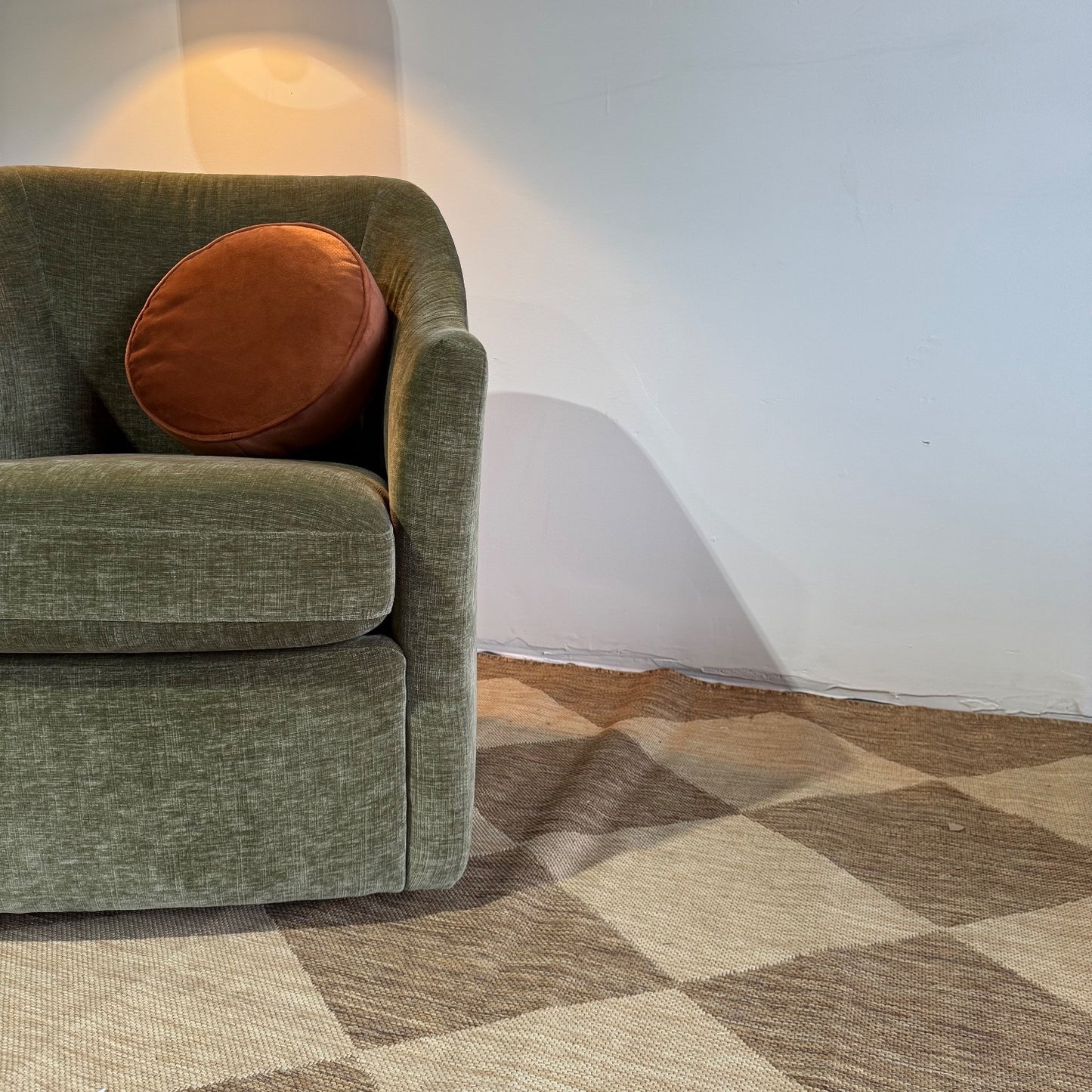 Interior Define Savona Swivel Chair in Green Performance Fabric