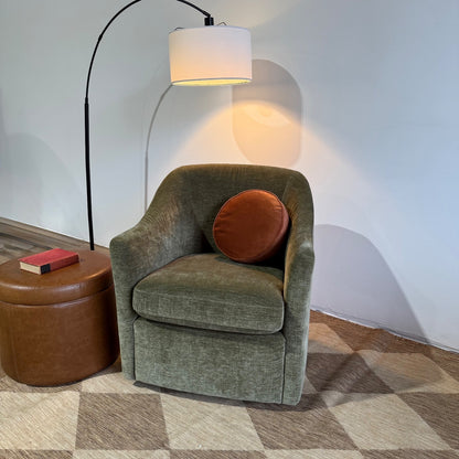 Interior Define Savona Swivel Chair in Green Performance Fabric