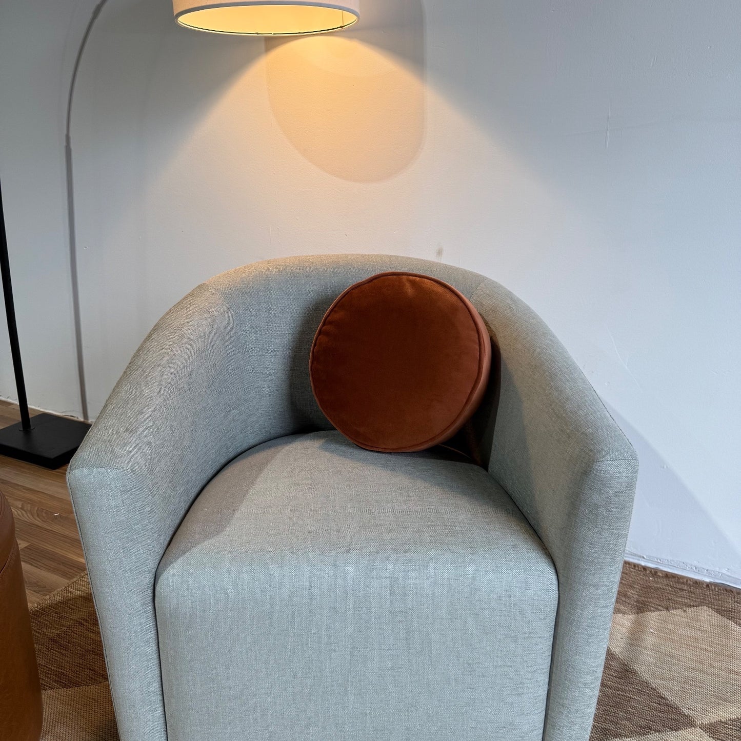 Interior Define Tegan Swivel Chair in Blue Performance Fabric