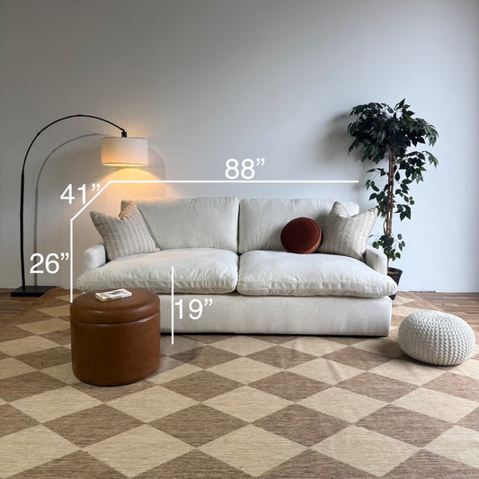 Interior Define Hayes Sofa in White Performance Fabric