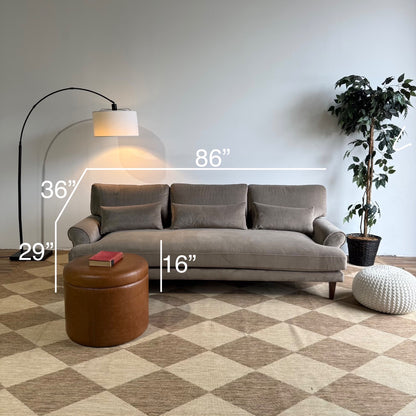 Interior Define Maxwell Sofa in Grey Performance Plush Velvet