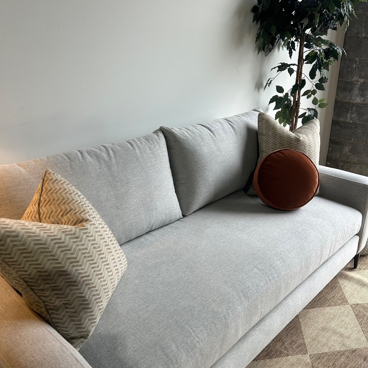 Interior Define Sloan 2-seat Sofa In Gray Performance Antimicrobial Chenille