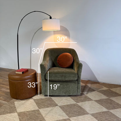 Interior Define Savona Swivel Chair in Green Performance Fabric