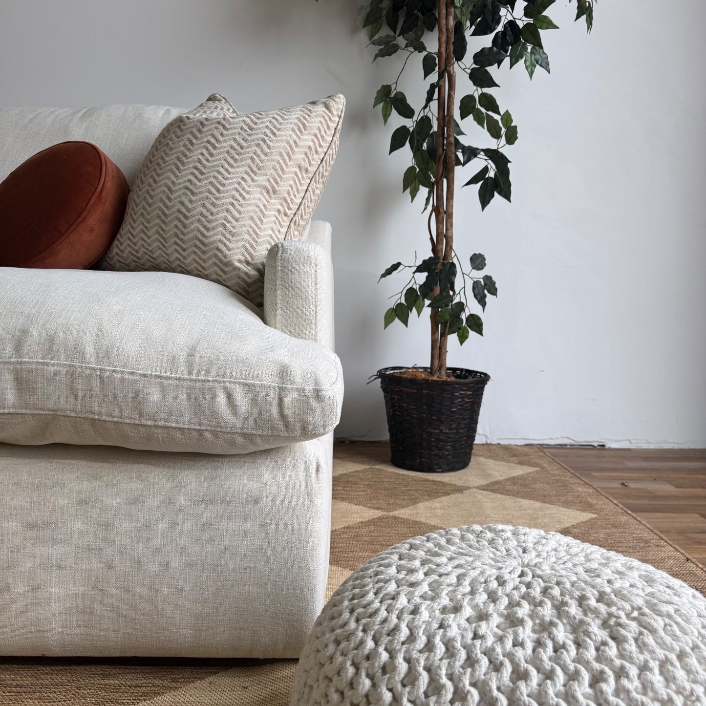 Interior Define Hayes Sofa in White Performance Fabric