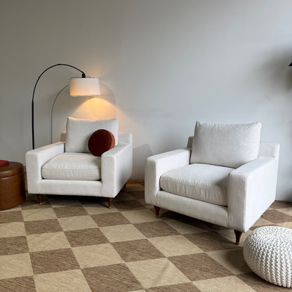 Interior Define Sloan Accent Chairs in White Performance Fabric