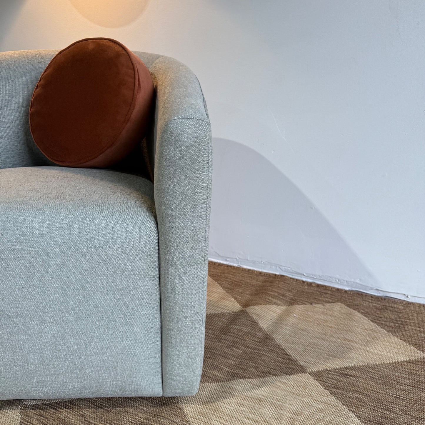 Interior Define Tegan Swivel Chair in Blue Performance Fabric