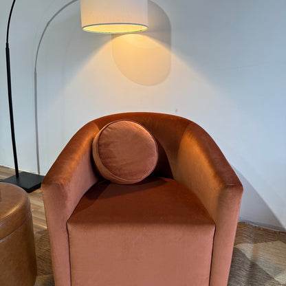 Interior Define Tegan Swivel Chair in Orange Performance Velvet