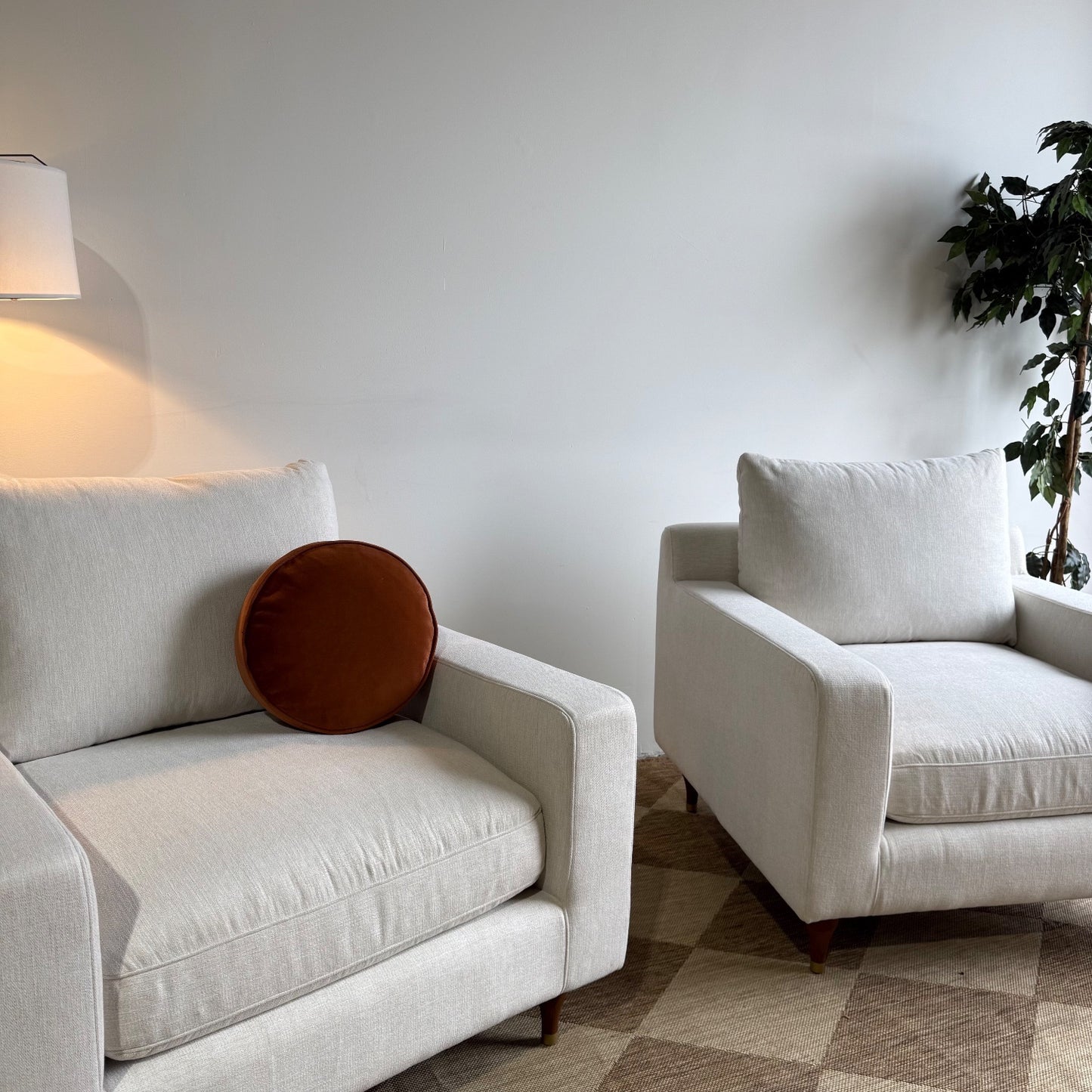 Interior Define Sloan Accent Chairs in White Performance Fabric