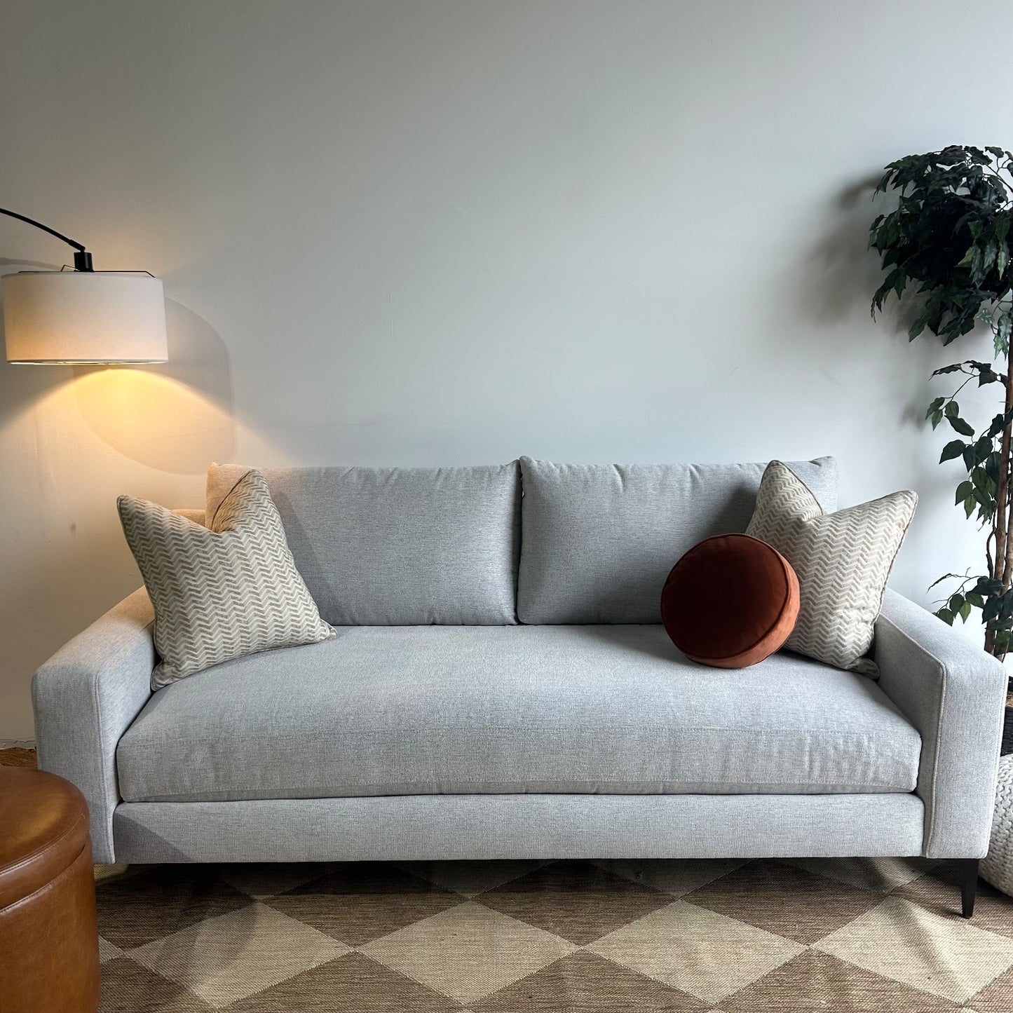 Interior Define Sloan 2-seat Sofa In Gray Performance Antimicrobial Chenille