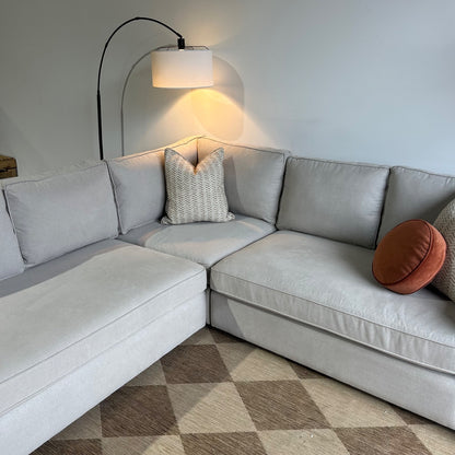 Interior Define James 3-piece Sectional In Gray Performance Antimicrobial Chenille