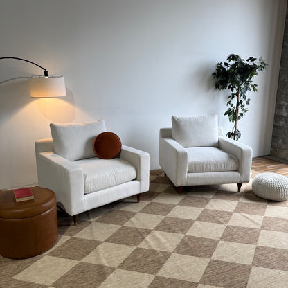 Interior Define Sloan Accent Chairs in White Performance Fabric